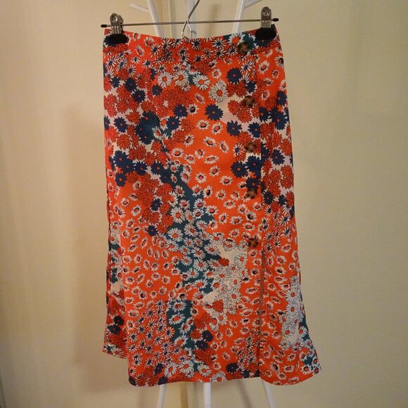 Amazon Fashion Red Floral Long Skirt Size XS - Picture 5 of 5